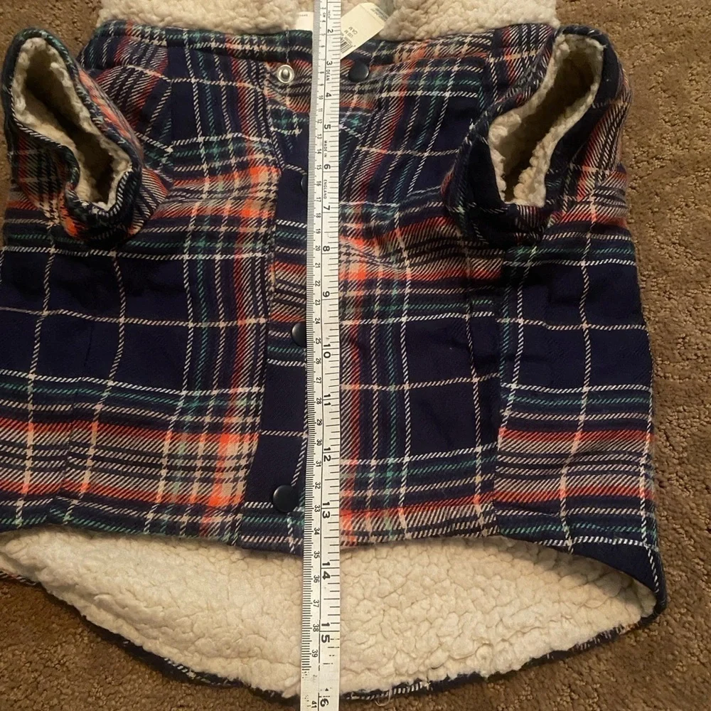 Dog Coat Medium Plaid Blue Coat Aerie New